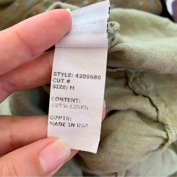 Cut Loose Green Linen Tiered Midi Skirt Size Medium - Picture 5 of 6